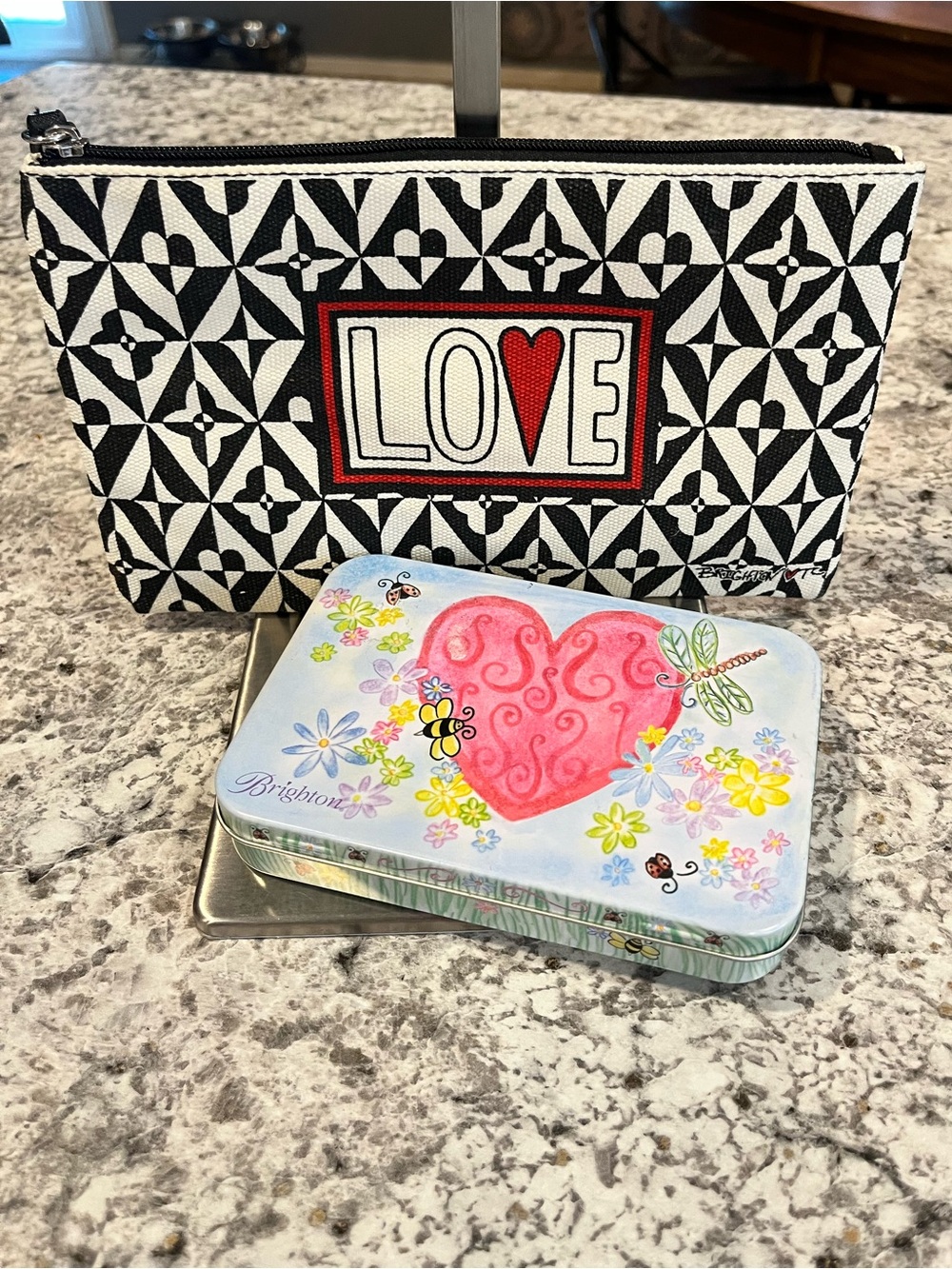 Brighton “Love” Pouch NWOT & Brighton Candle Tin